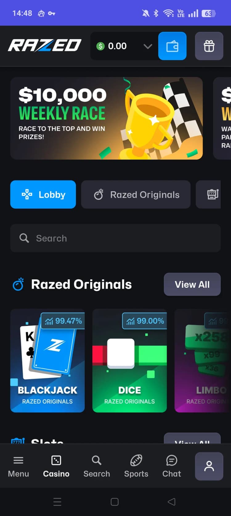Razed mobile screenshot