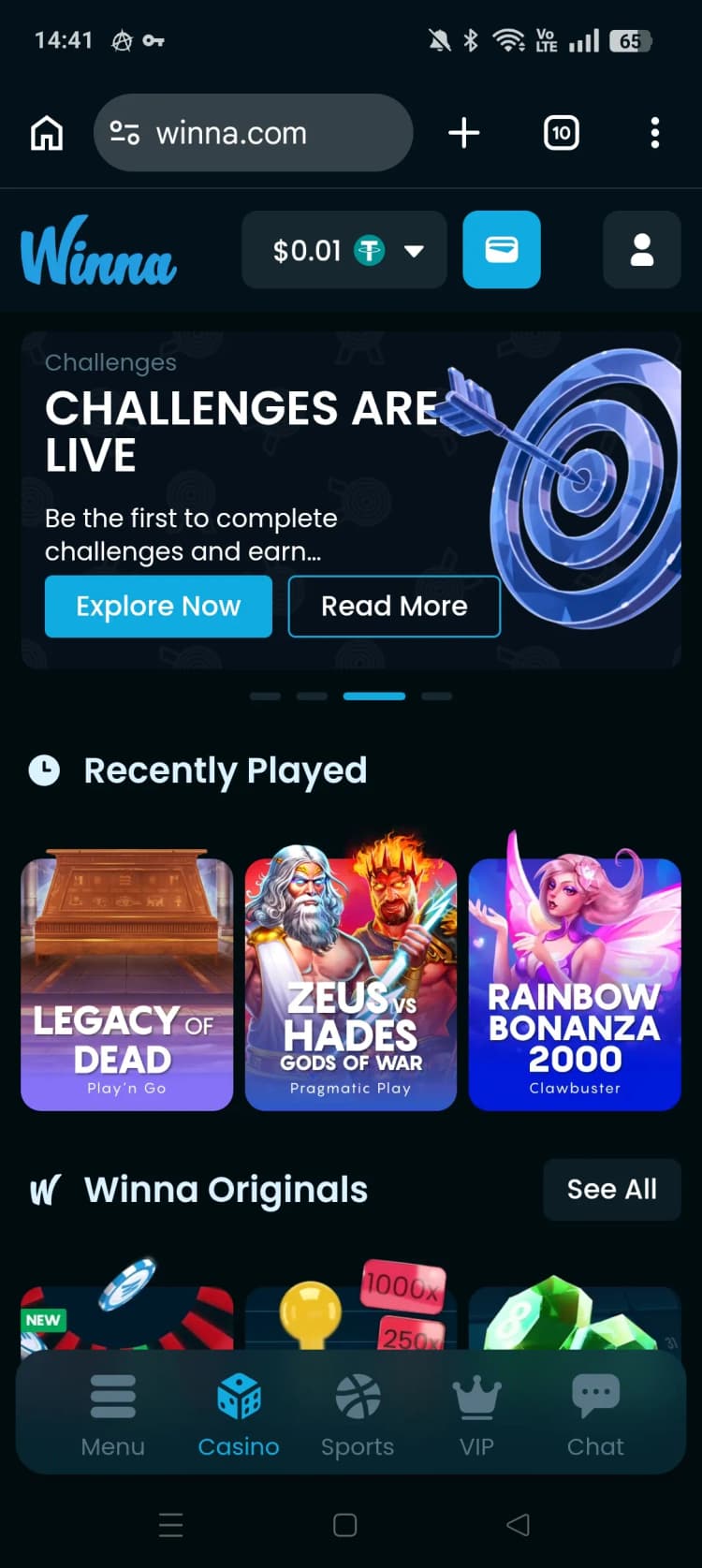 Winna mobile screenshot